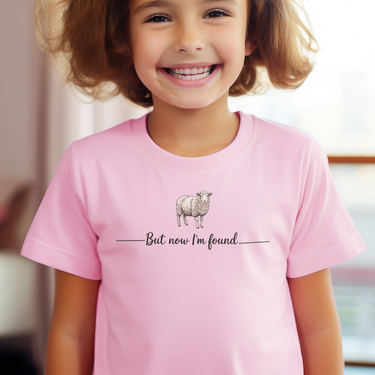 But Now Im Found Sheep Child T Shirt - Light Pink